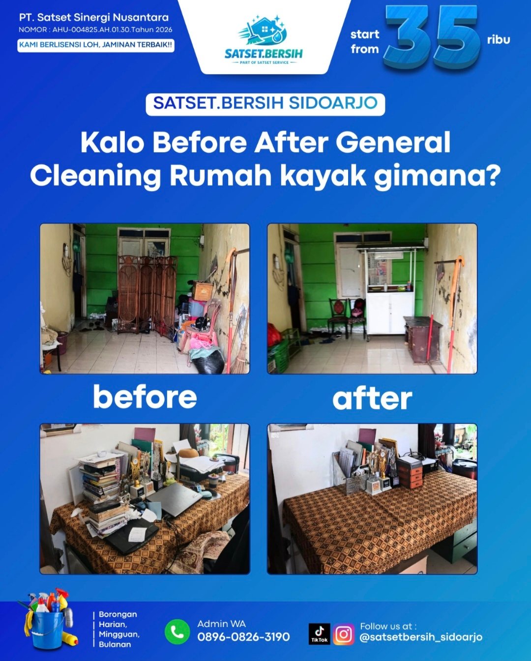 Hasil pembersihan kamar mandi kinclong oleh jasa kuras kamar mandi Sidoarjo dan jasa pembersih kerak kamar sidoarjo mandi